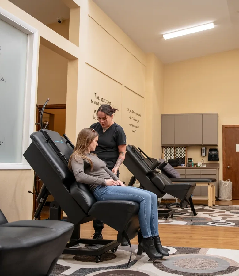 Therapy assistant with patient
